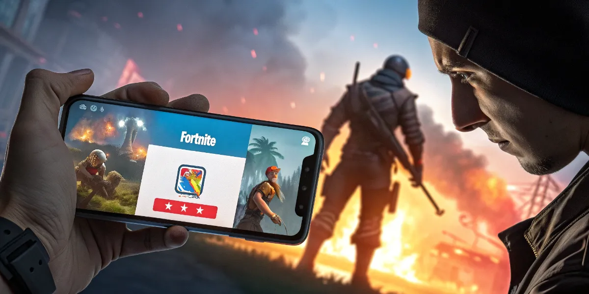 Caption suggestion: The moment of banishment: Fortnite removed from the App Store.