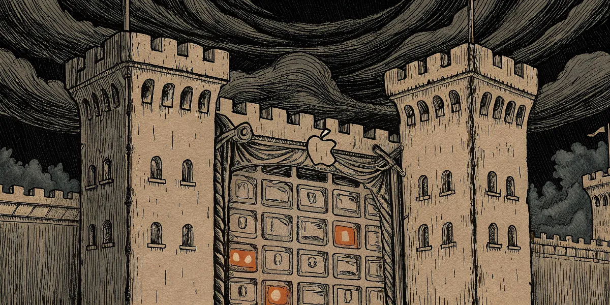 Caption suggestion: Apple's App Store: A fortress of innovation and control?